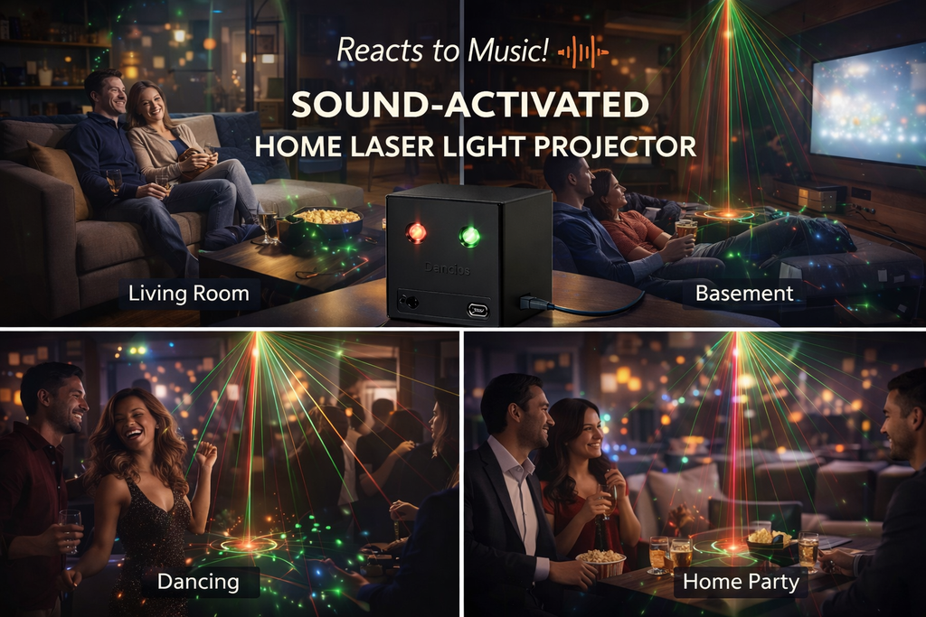 Projecteur disco LED rechargeable – Lumière festive réactive à la musique